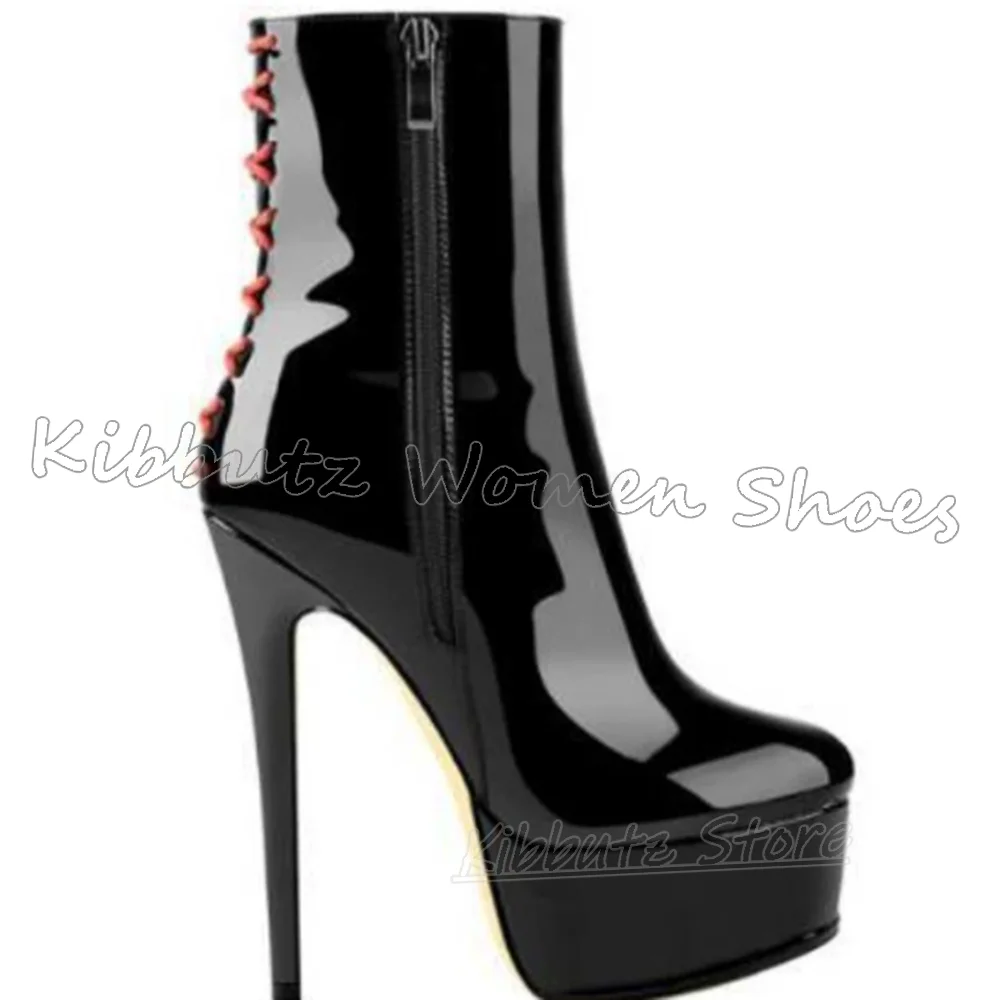 الجدة حذاء من الجلد منصة الدانتيل متابعة الجلود بلون الموضة الفاخرة أنيقة موجزة مثير مدبب رقيقة عالية الكعب الأحذية أحدث