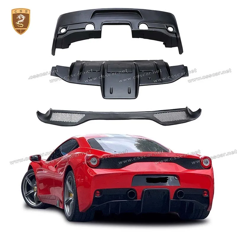 

For Ferrari 458 Speciale Style FRP with Carbon Fiber Material Rear Bumper Surrouding Guard Diffuser Lip Guard Splitter Car Kits