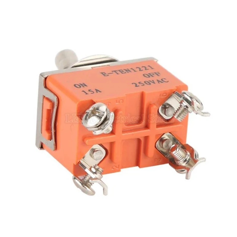 Interruptor Micro Orange Power Rocker, terminal 4Pin SPST desligado, 15A 250V, 1221 E-TEN, 2pcs