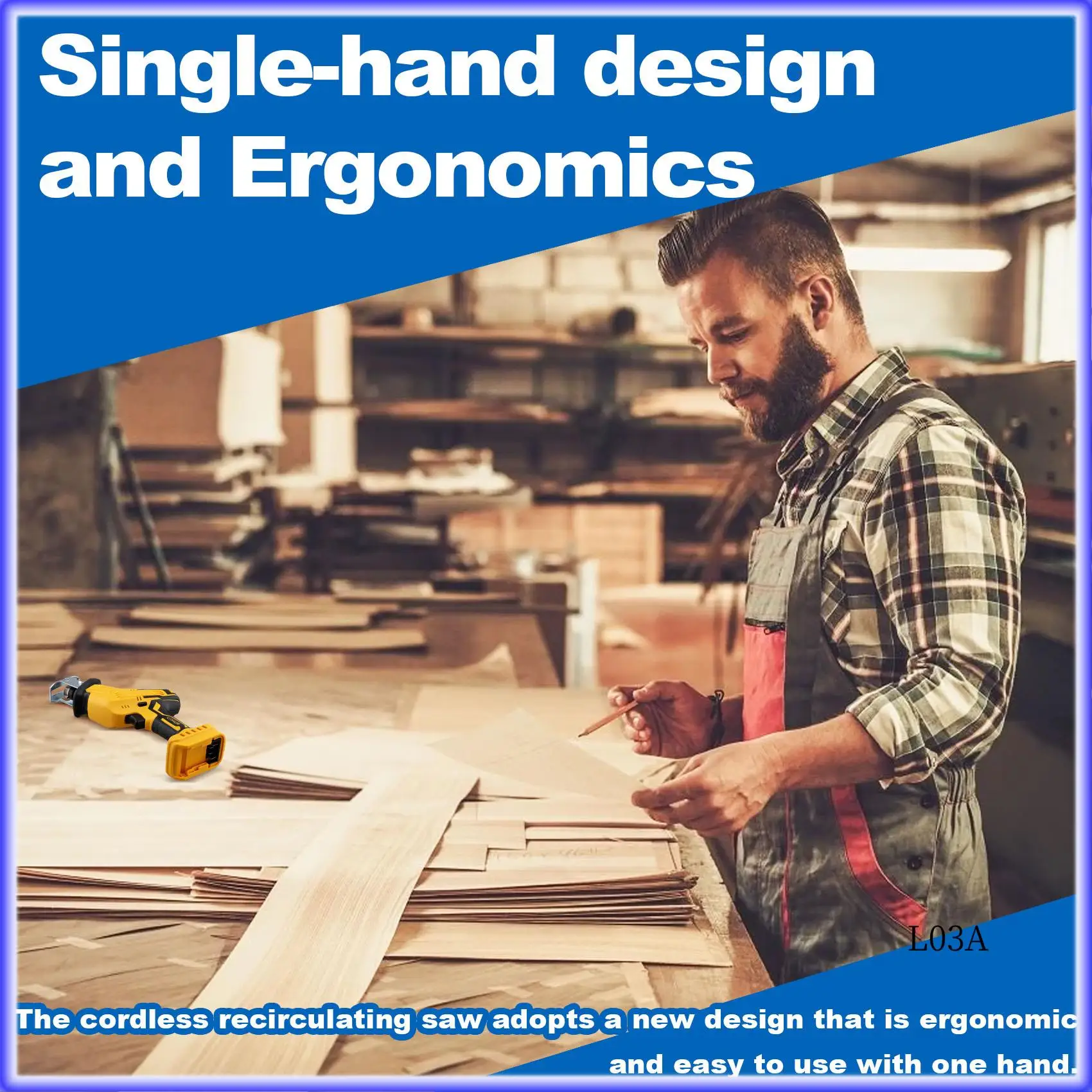 

RM-Беспроводная сабельная пила с переменной скоростью, электрическая сабельная пила для резки дерева, металла, ПВХ для аккумулятора 20 В (без батареи)