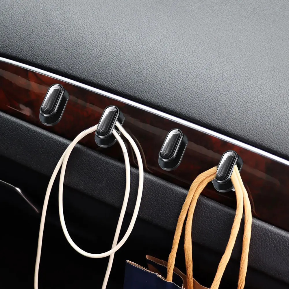 4Pcs Car Multifunctional Hook Seat Back Hook Strong Bearing Capacity Durable Built-in Car Hook Clip Car Interior Accessories