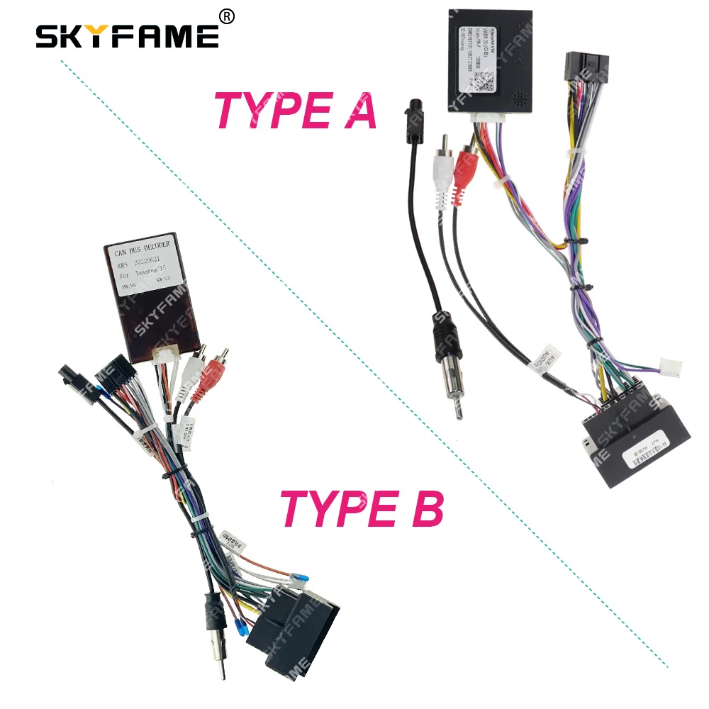 

SKYFAME Car 16Pin Wiring Harness Android Radio Adapter Canbus Box Decoder For Volkswagen Touareg Multivan T5