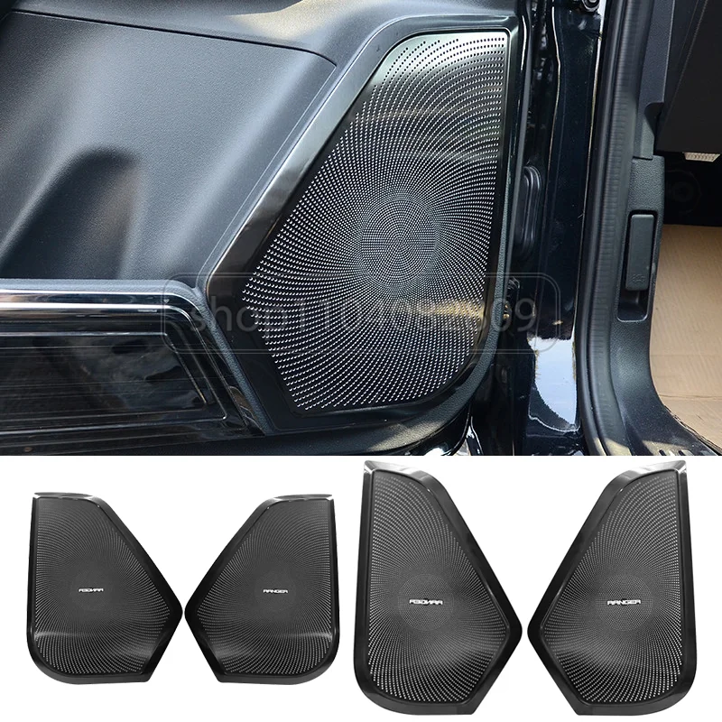 

Для Ford Ranger T9 2023 2024 автомобильный аудиодинамик, крышка дверного динамика, рамка громкоговорителя, накладка на звуковой сигнал, 4 шт., аксессуары для интерьера