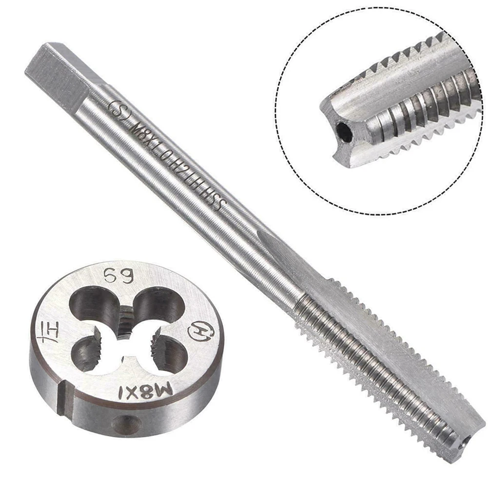 For Stainless Steel Iron Copper Tap Die Square End Straight Flute 1mm Allow Cutting Circular Left Hand M8 Metric