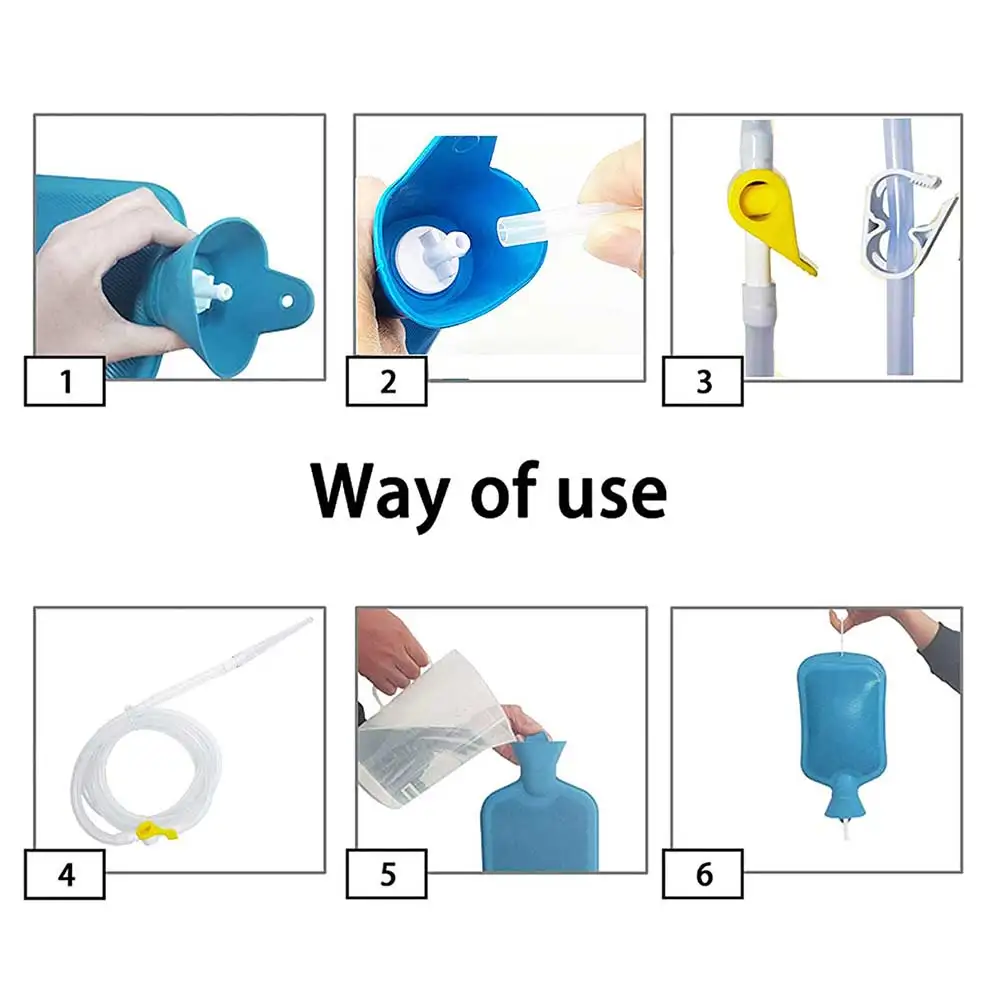 비데 샤워 욕실 액세서리 관장약 전구 커피 관장약 가방 키트, 결장 해독 클렌징 관장용 2L 용량
