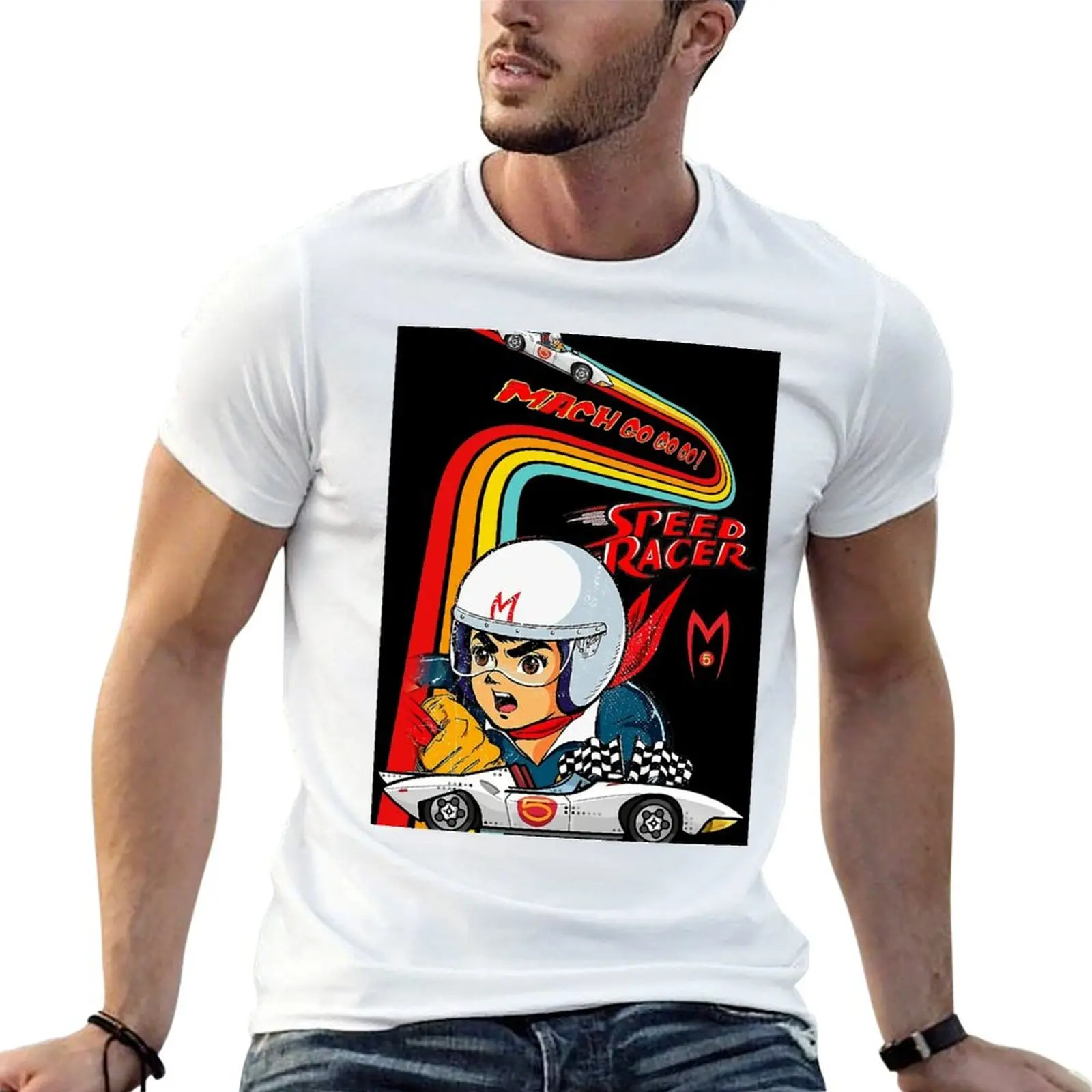 Retro Go.. go.. speed racer go T-Shirt anime stuff luxury t-shirt heavyweight t shirts for men
