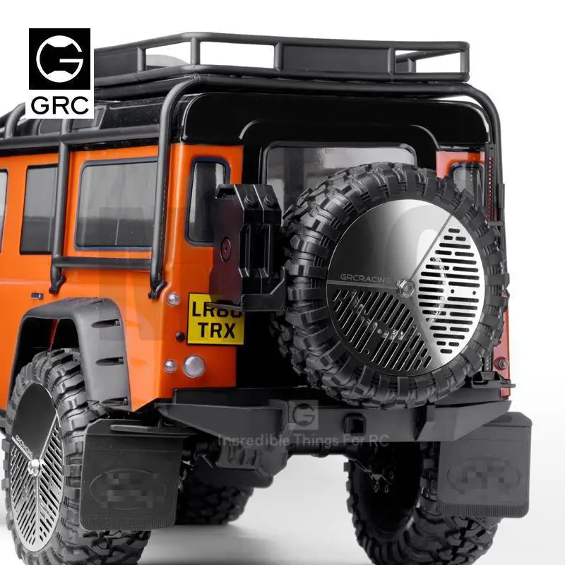 

for 1:10 RC Rock Crawler Trx-4 Bronco Defender Tactical unit Axial SCX10 90046 RC Car Stainless Steel Spare Tires Cover