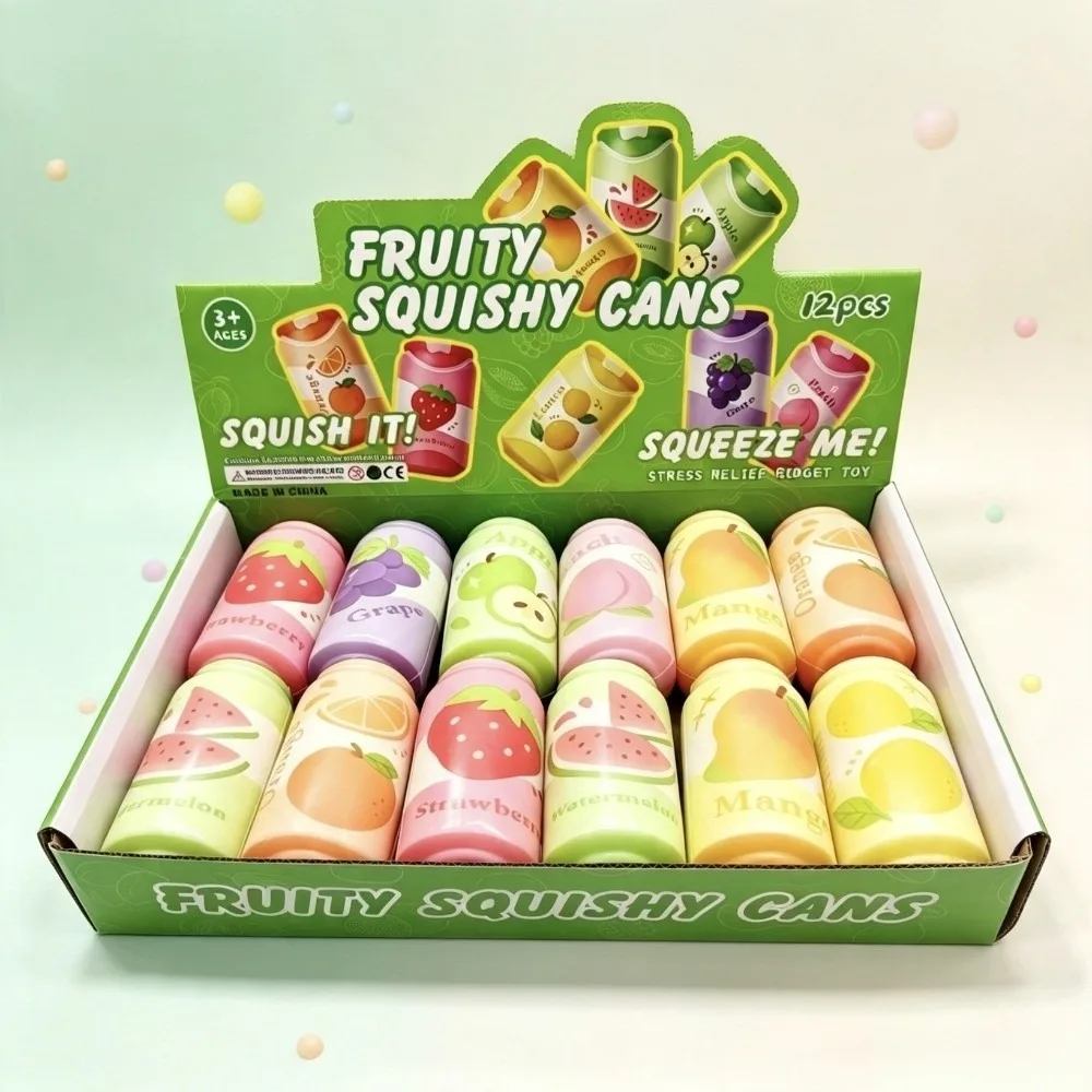 Table Ornament Simulated Soda Can Squishy Slow Rebound Soft Squeeze Fidget Fruit Can New Squeezable Desktop Decor
