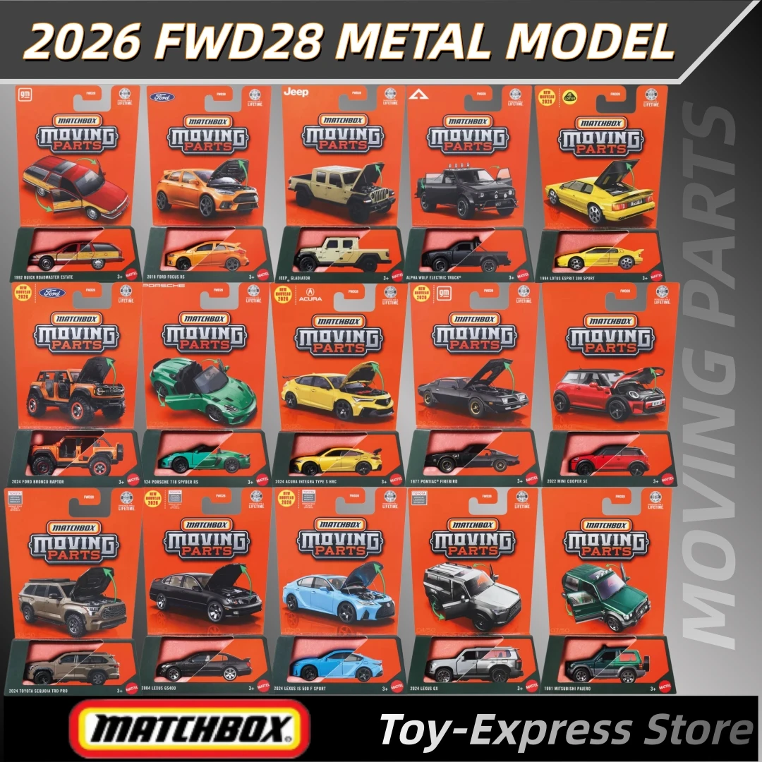 Matchbox - Coches de Juguete de Metal a Escala 1:64 con Piezas Móviles, LEXUS, Acura Integra, Porsche, Ford, Toyota, Modelo de Coche Fundido a Presión, Vehículo Coleccionable