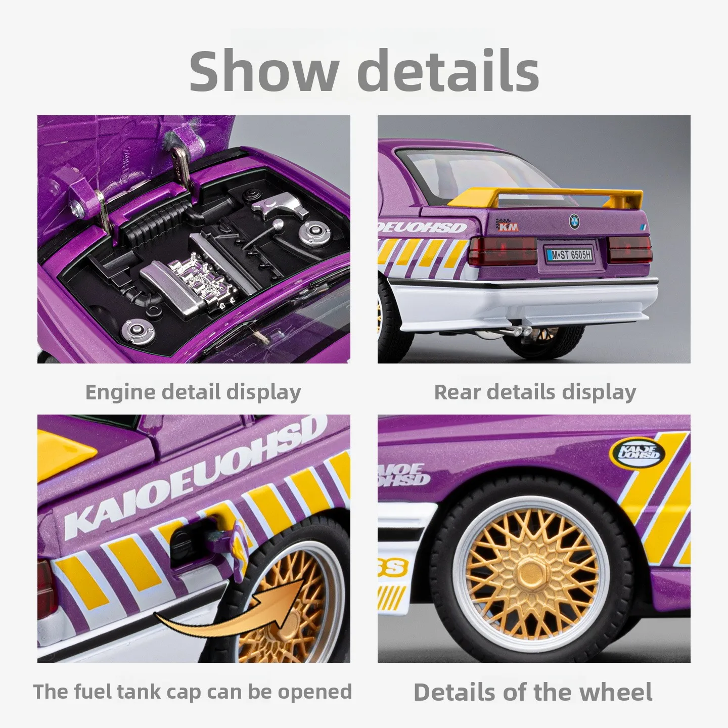 1:24 M3 Painting Car Sports car Diecast Metal Alloy Model car Sound Light Pull Back Collection Kids Toy Gifts