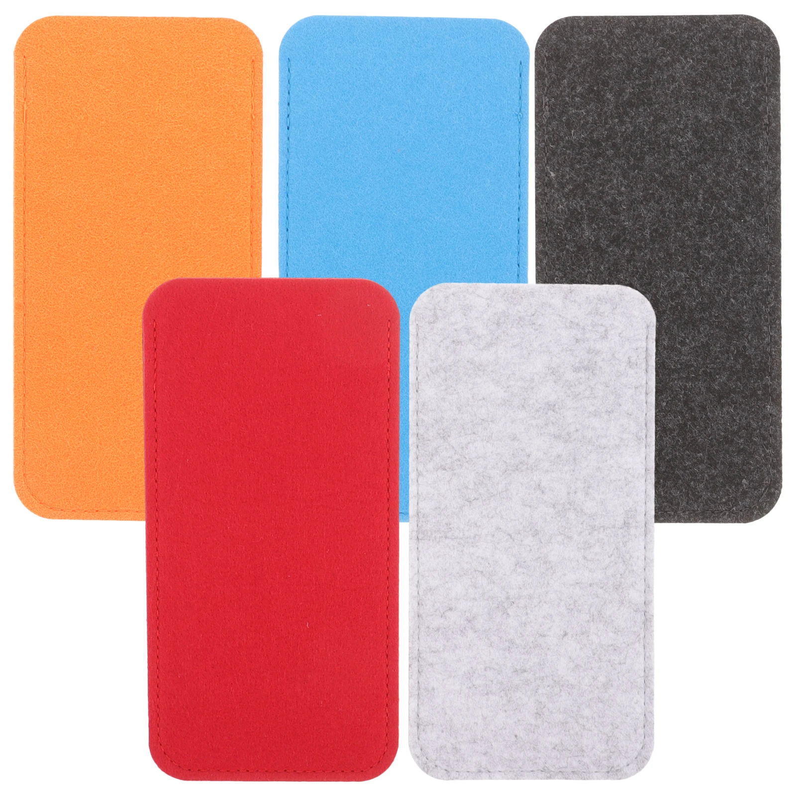 

5pcs Eyeglasses Bag Felt Pouch Sunglasses Case Soft Holder Sky Grey Red Dark Grey Storage Solution Protective Pouch