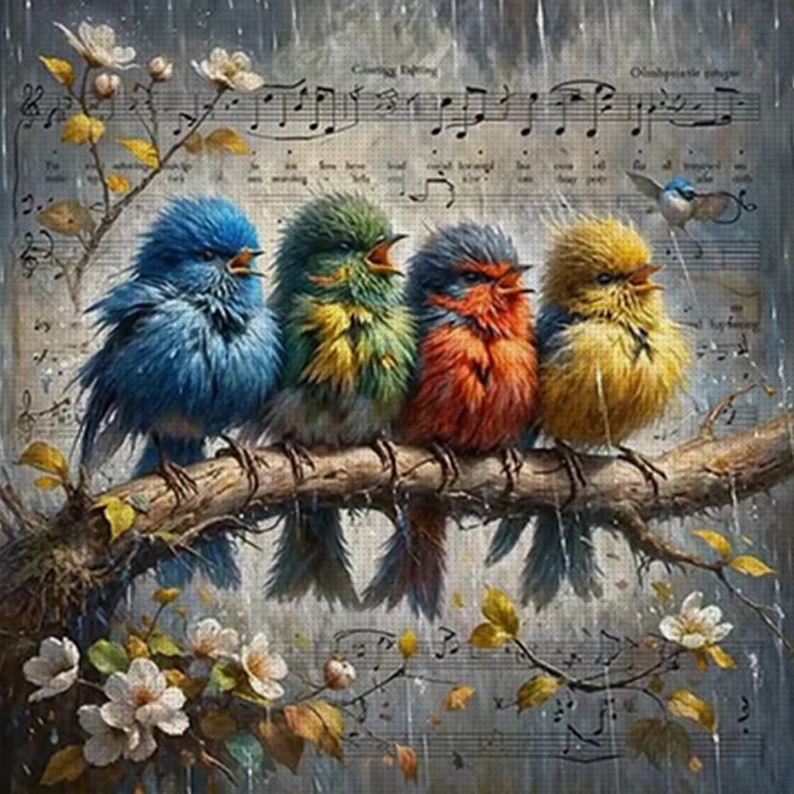 Nature's Melody Kreuzstich-Set zum Selbermachen, 11CT, Stickerei, Heimwanddekoration, Geschenk, handgefertigtes Material, rahmenlos, halbfertig, 36 x 36 cm