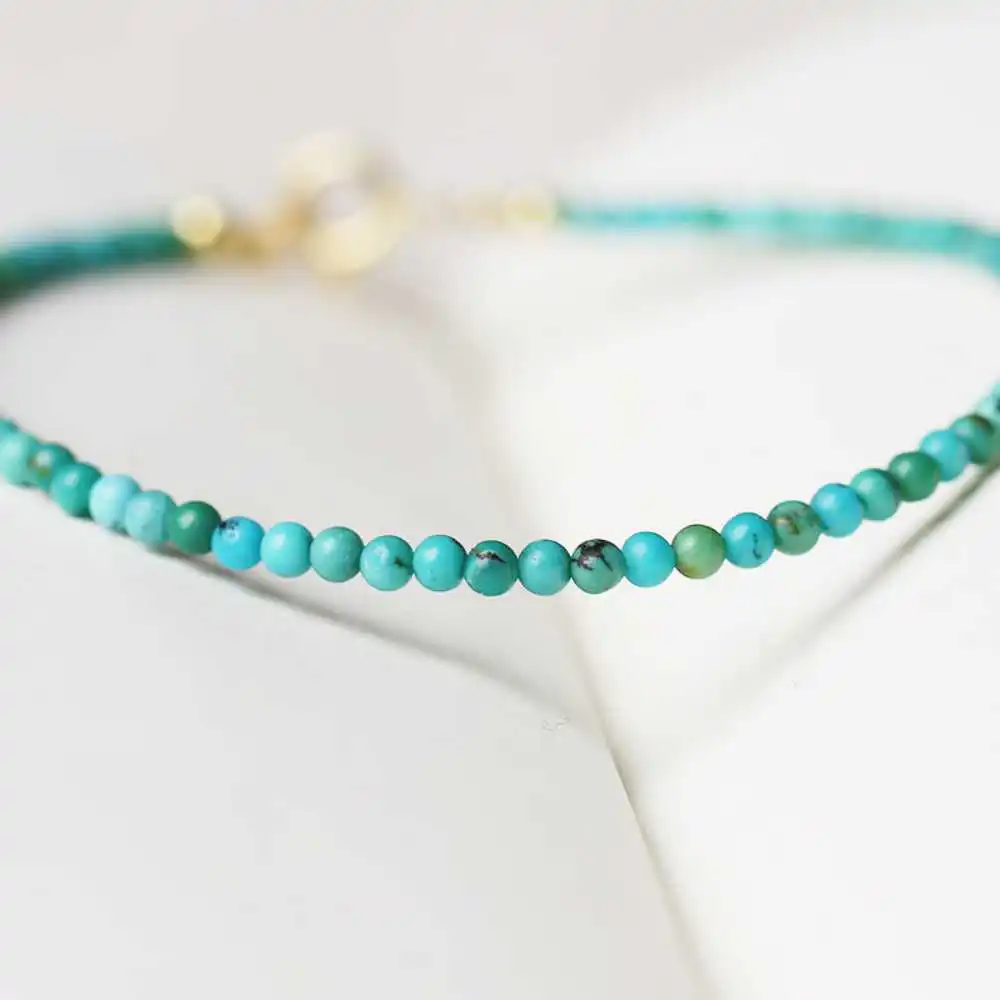 

4MM Beautiful Natural Turquoise Beads Bracelet Lucky Yoga Blessing Seven Chakras Souvenir Cuff Bohemia Classic spread Restore