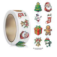 500pcs Laser Cartoon Christmas Stickers Christmas Gift Wrapping Label Sticker Reward Stickers Scrapbook Stationery,1\