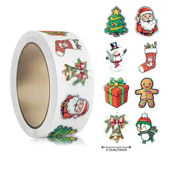 500pcs Laser Cartoon Christmas Stickers Christmas Gift Wrapping Label Sticker Reward…