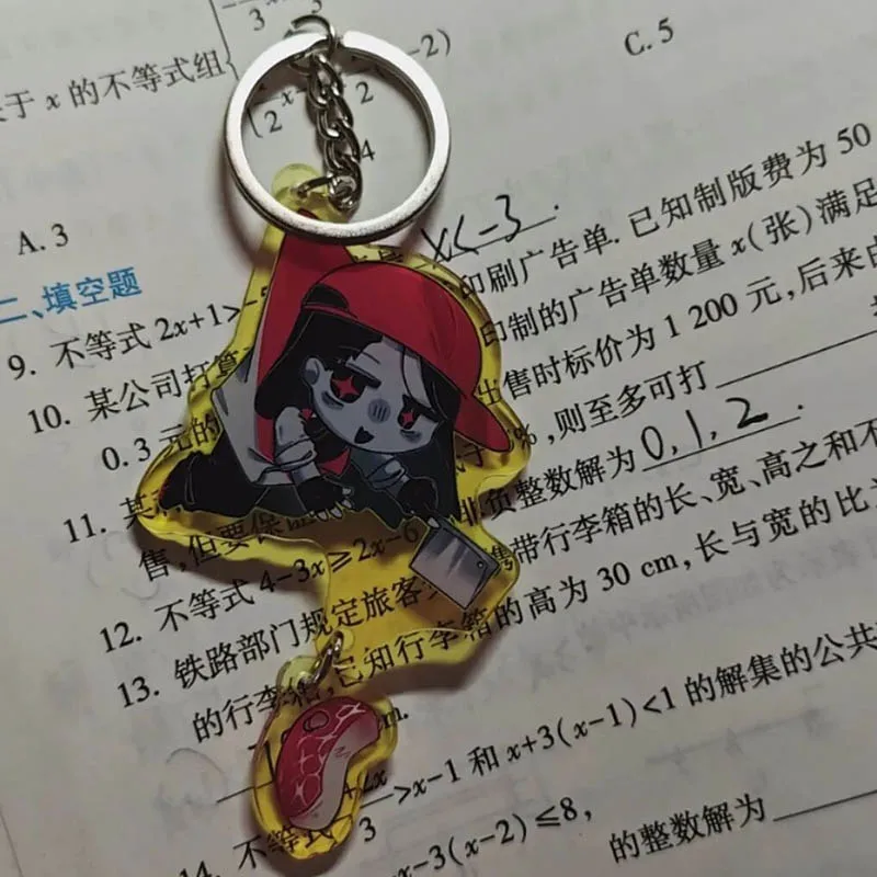 أنيمي يي شي جزار الغرور تأثيري المفاتيح الاكريليك قلادة كيرينغ الوجهين مفتاح سلسلة حقيبة الملحقات تجهيزات حفلة الهالوين