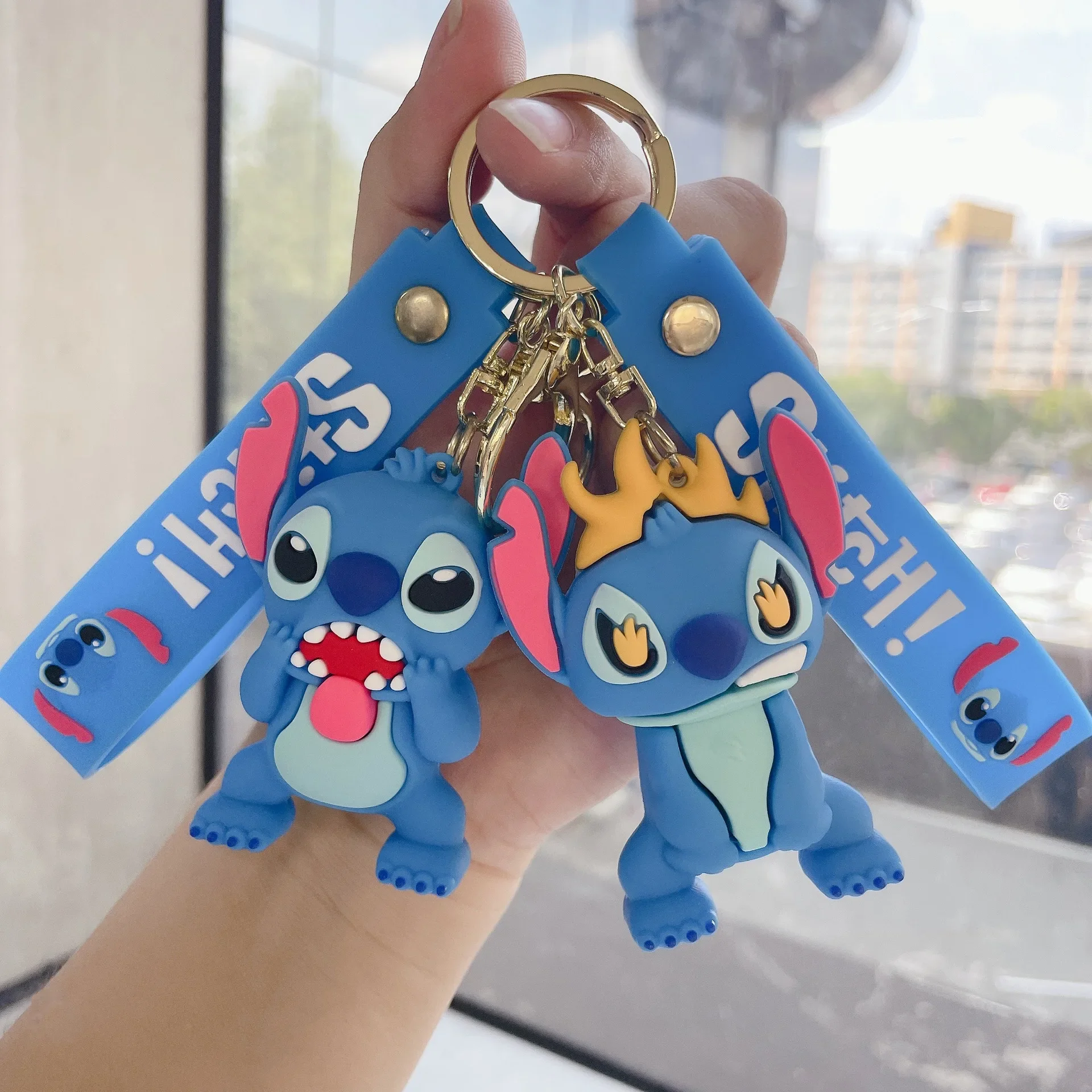 Cartoon Cute Funny Angry Stitch Key Chains for Women Men Fans Lovely Stitch Keychain Keyring Accessories Car Keys Holder Gifts