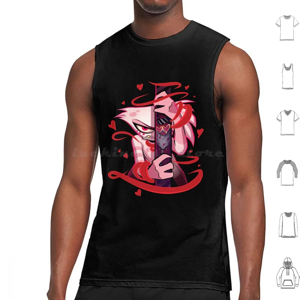 Tank Tops Print Cotton Charlie Alastor Blondie Vivziepop Charlie Helluva Stolas Alastor Alastor Fanart Vaggie Art