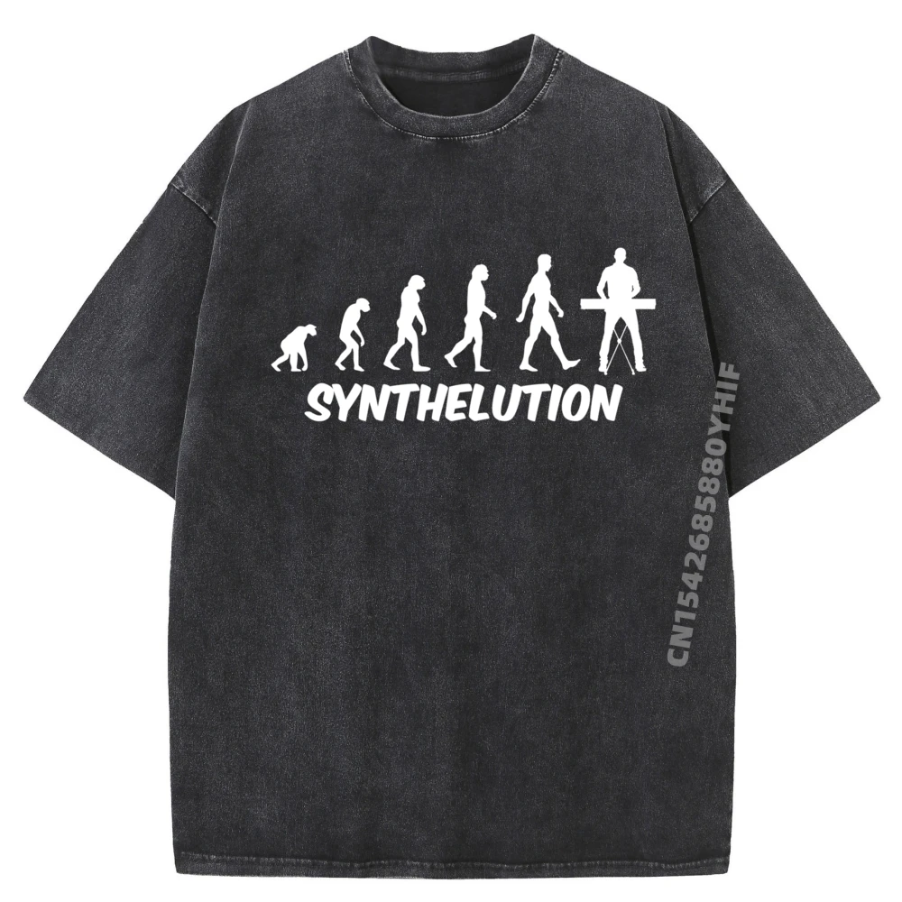 

Synthelution Techno Synthesizer Synth Analogue Funny Shirts Mens Fashionable And Trendy Washed Tshirts Men