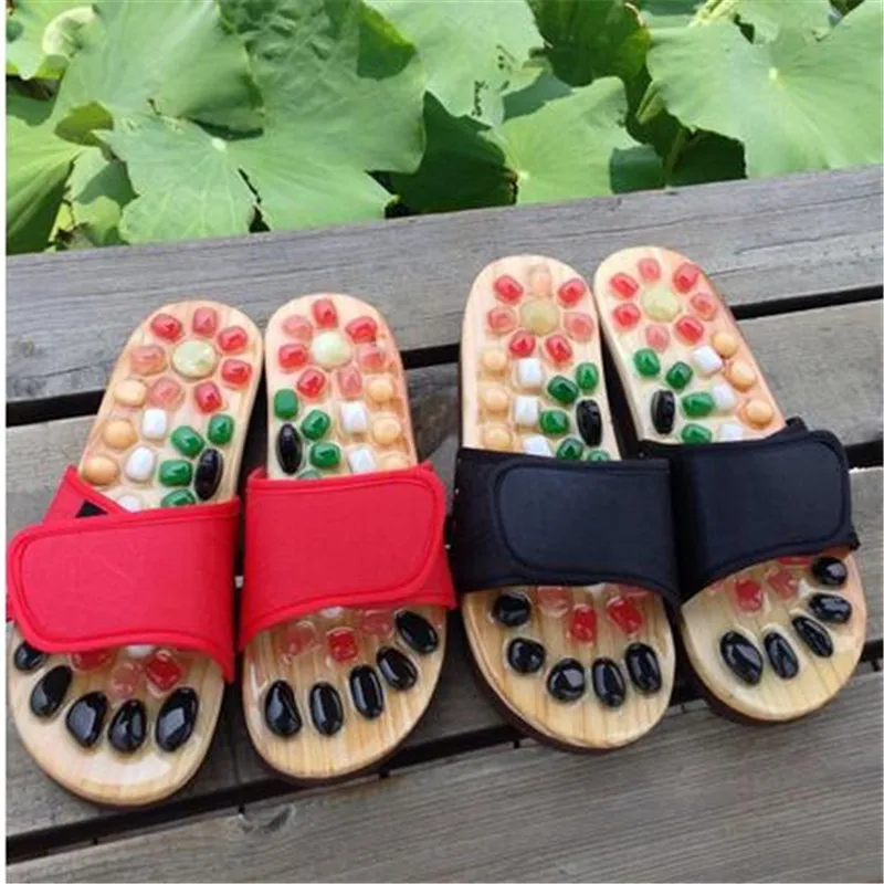 Relaxally Acupressure Slippers Foot Massage with Natural Stone Therapeutic Reflexology Sandals Foot Acupoint Massager