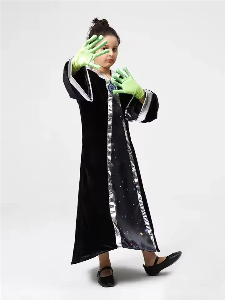 New Green ET Alien Lord Costume Cosplay For Evil Witch Horror Scary Mask Suit Halloween Costume For view 4