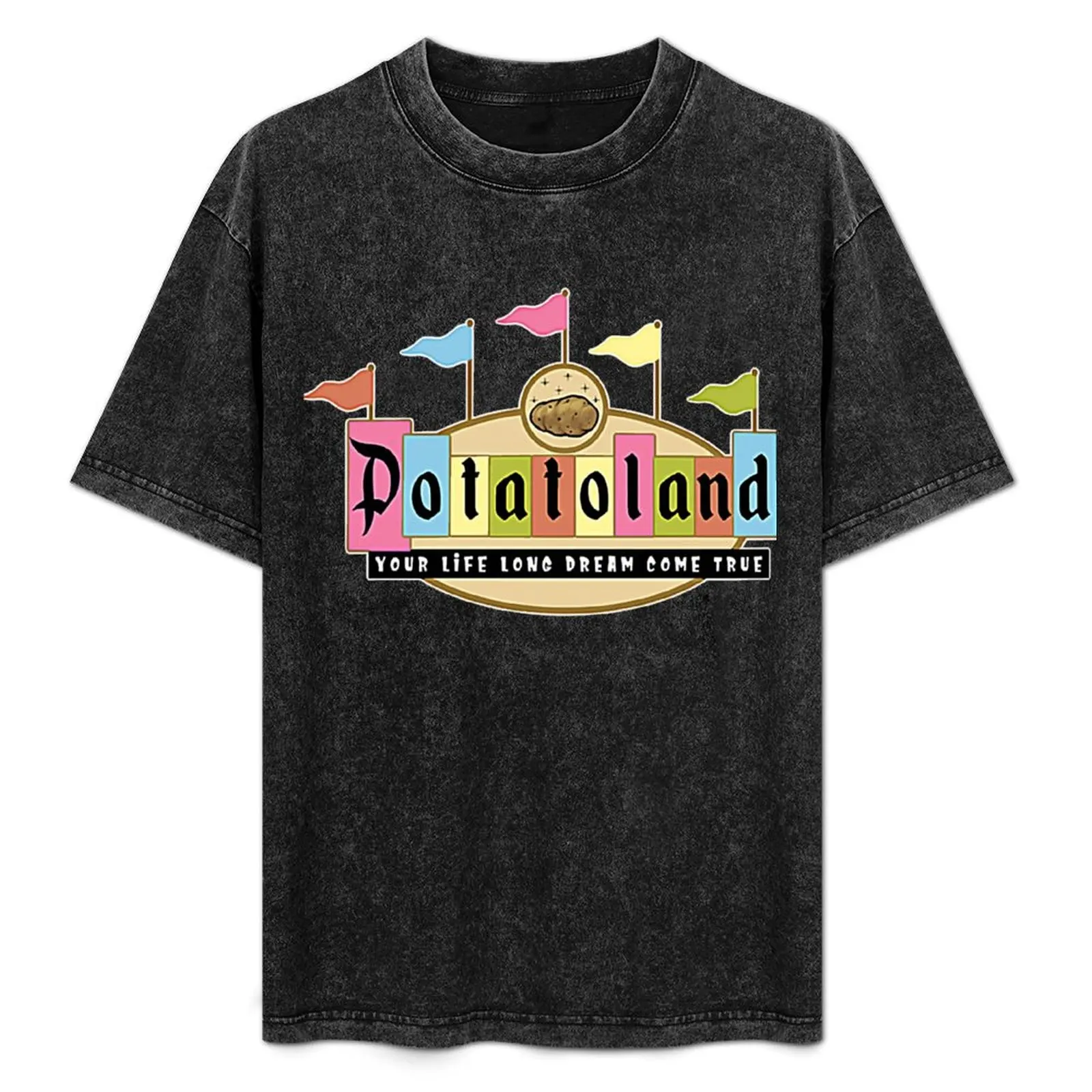 

Potatoland Retro Sign T-Shirt kawaii clothes gifts for boyfriend boys animal print men t shirt