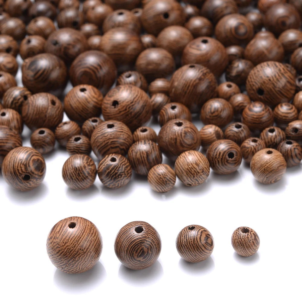 4-50mm 1-1000pcs Natural Wooden Beads Round Spacer Wooden Lead-Free Balls Charms Diy For Jewelry Making Handmade Accessories