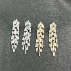 New Plated Dangle Earrings For Women Delicate Zircon Long Tassel Party Jewelry Accessories Gift A516