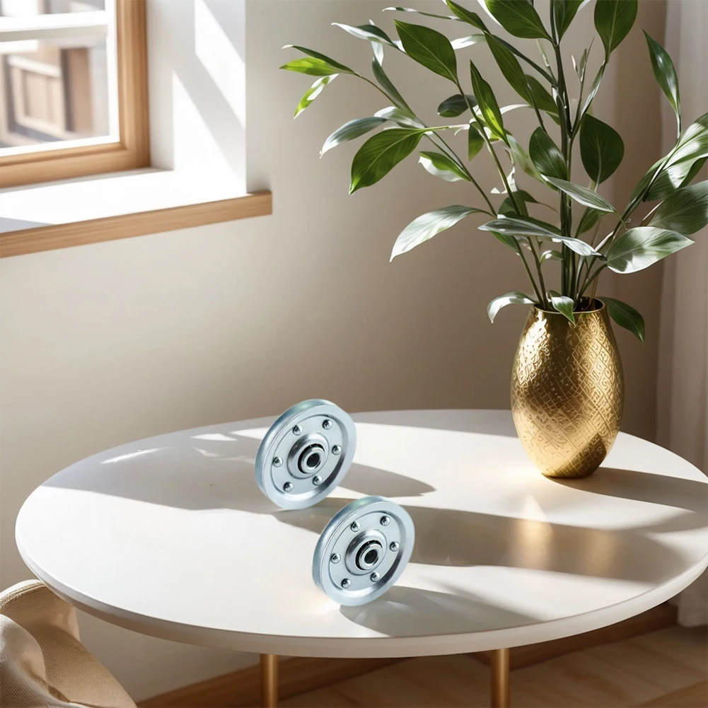 2 قطعة باب المرآب كابل عجلة 200LB تحميل باب المرآب سلك حبل دليل عجلات الفضة بكرة دليل لاستبدال البكرات القديمة التالفة #2