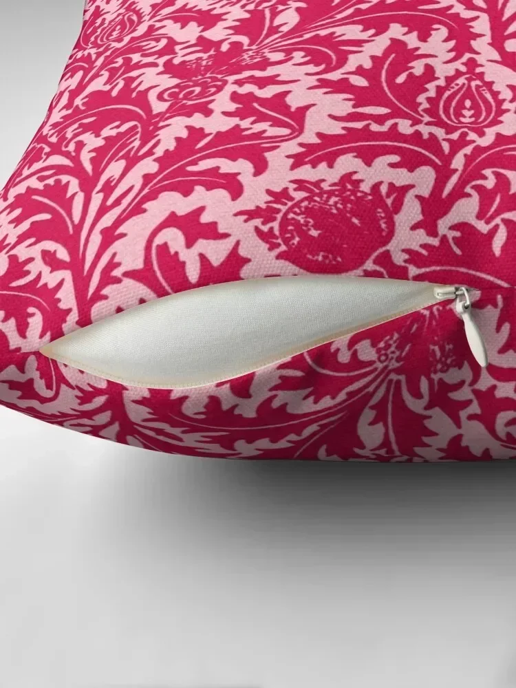 William Morris Thistle Damask, Fuchsia Pink Throw Pillow sleeping pillows ornamental pillows pillow