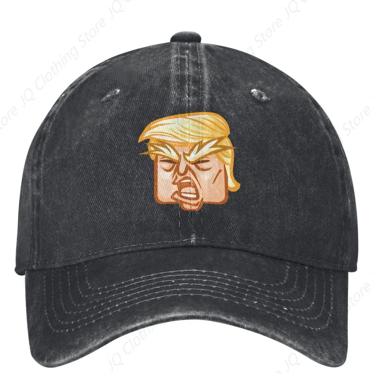 

Trump Cartoon Washed Baseball Cap Casual Trucker Hat Summer Unisex Teens Outdoor Sport Sun-Proof Baseball Caps