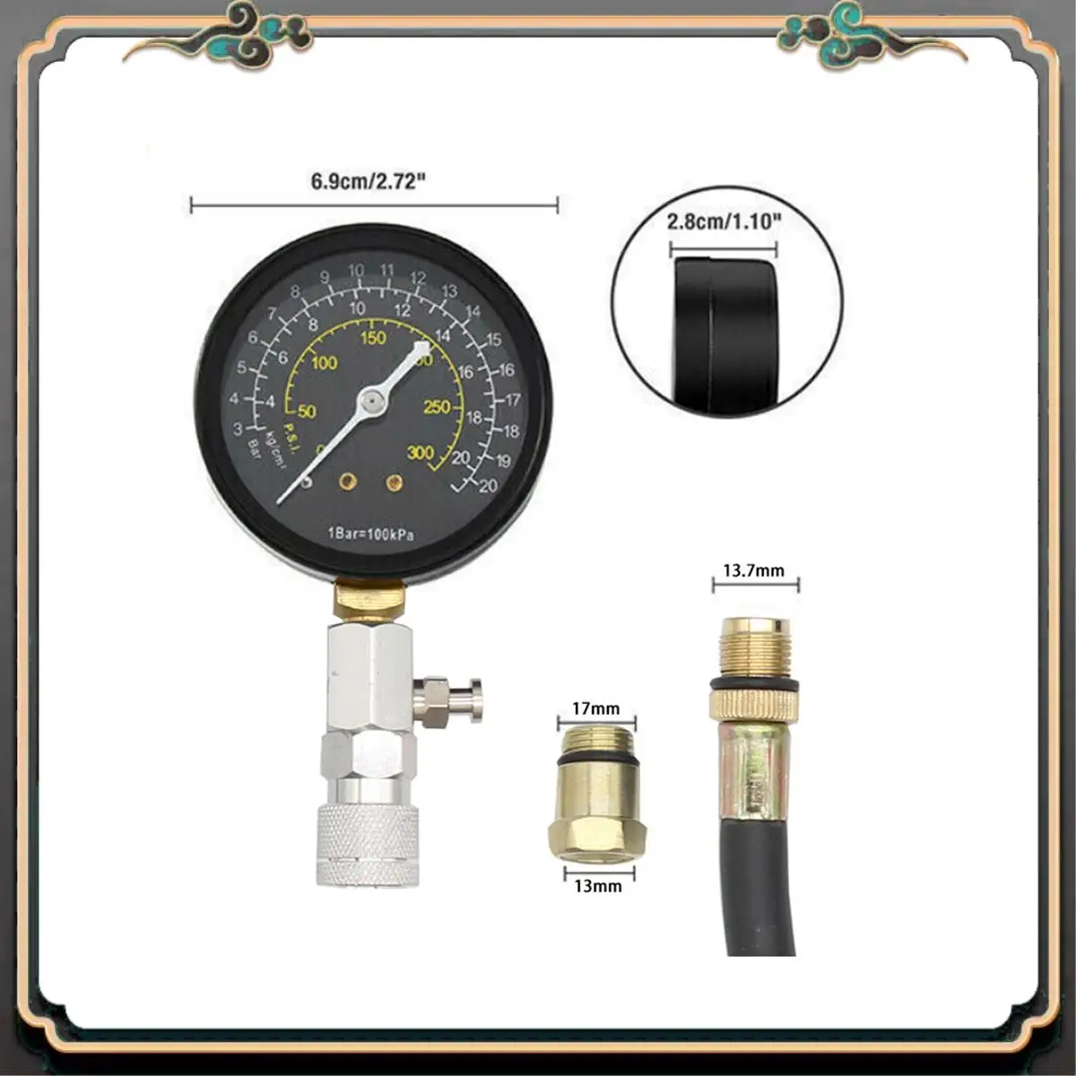 Image 3: Testeur de Compression de moteur M45K, jauge de Test, Kit d'outils de Test de contrôle, adapté aux outils de Service de Diagnostic automatique de 14Mm 18Mm