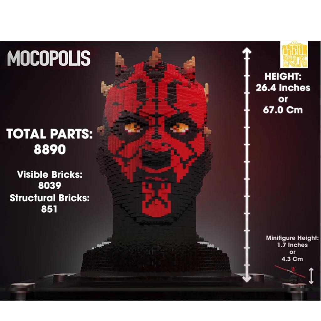 MOC-107217 SW-Darth-MauI BustIII Model With PDF Drawings Building Blocks Bricks Kids  DIY Toys Birthday Christmas Gifts