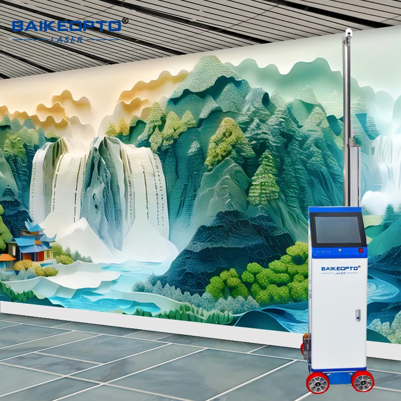 Impresora de pared 9600DPI AI 4K, impresora de pared Vertical UV automática 3D 5D, precio con rieles de ruedas