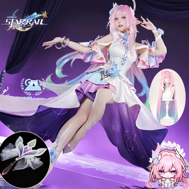 

Presell Honkai Star Rail Cyrene Cosplay Costume Dual Material Ripples of Past Reverie Cyrene Outfit Wig Hallowmas Party Adult
