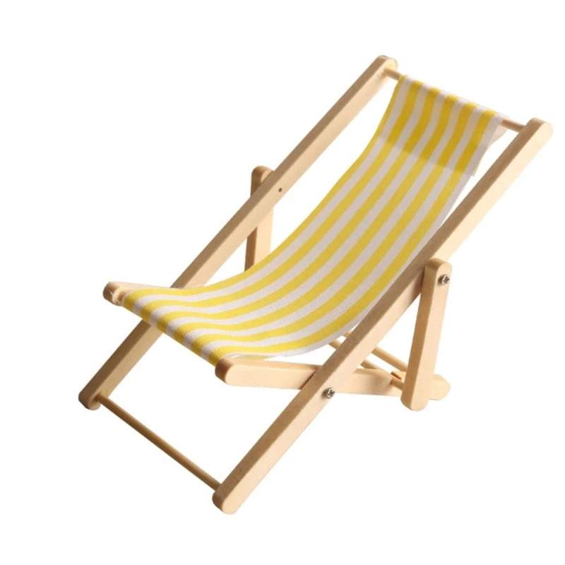 Educational House Beach Chair Miniatures Lounger Toy Pretend Play Realistic Model Deck Chair Model Mini Size