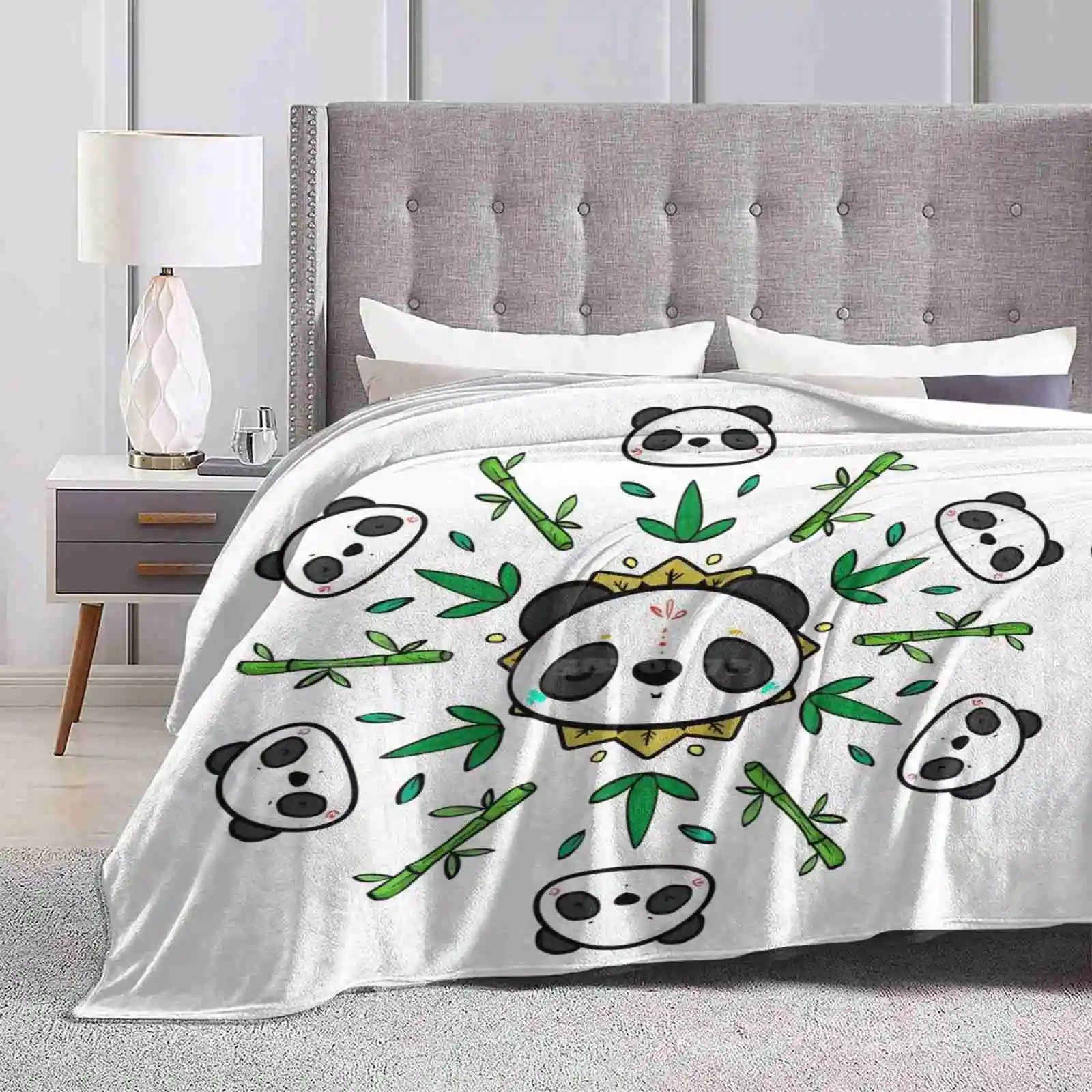 Pandala-Mandala Panda Soft Warm Throw Blanket Mandala Sloth Perezoso Lazy Cute Kawaii Girl Vector Geek Ethnic Tribal Animal