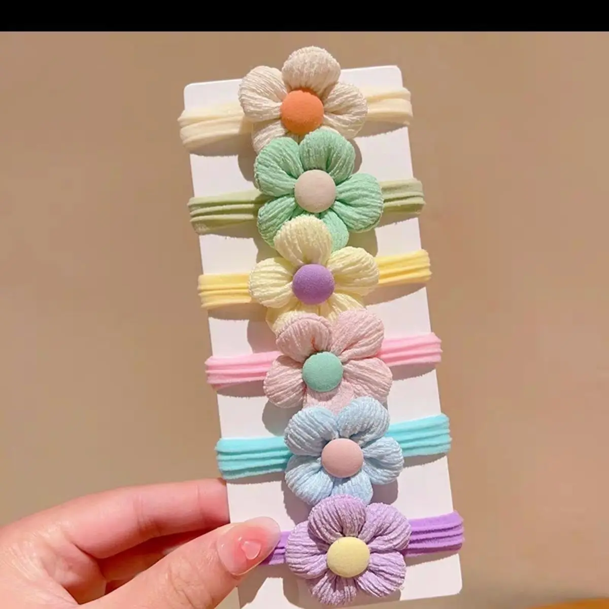 Cravatta per capelli per bambini con fiori, fascia per capelli speciale per asciugamani per la scuola materna, cravatta per capelli con fiocco per ragazze, alta elasticità, non danneggia i capelli