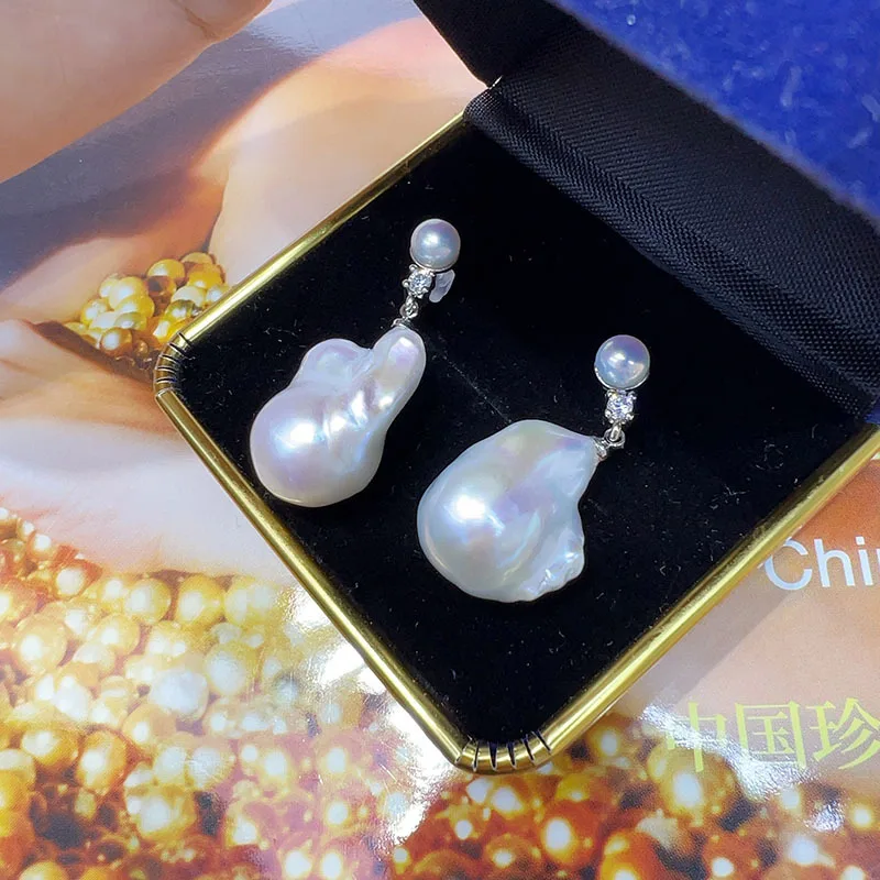 

Красочные серьги в стиле барокко, элегантный модный жемчуг неправильной формы, случайные формы, уникальные и ослепительные