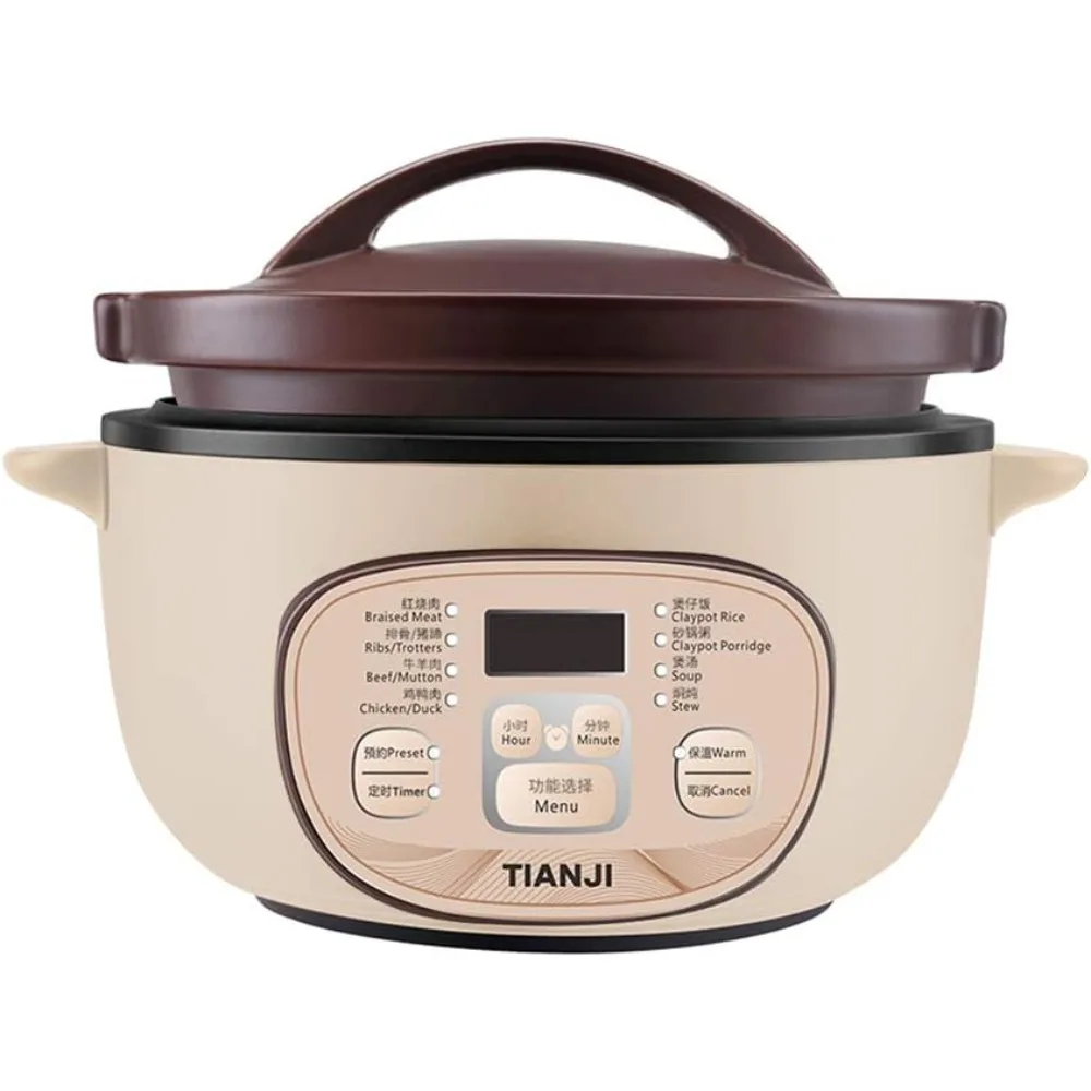 

TZ30 Electric Clay Pot Slow Cooker for Claypot Rice and Casserole Porridge, Ceramic Casserole Cooking Pot with Unglazed Porcelai