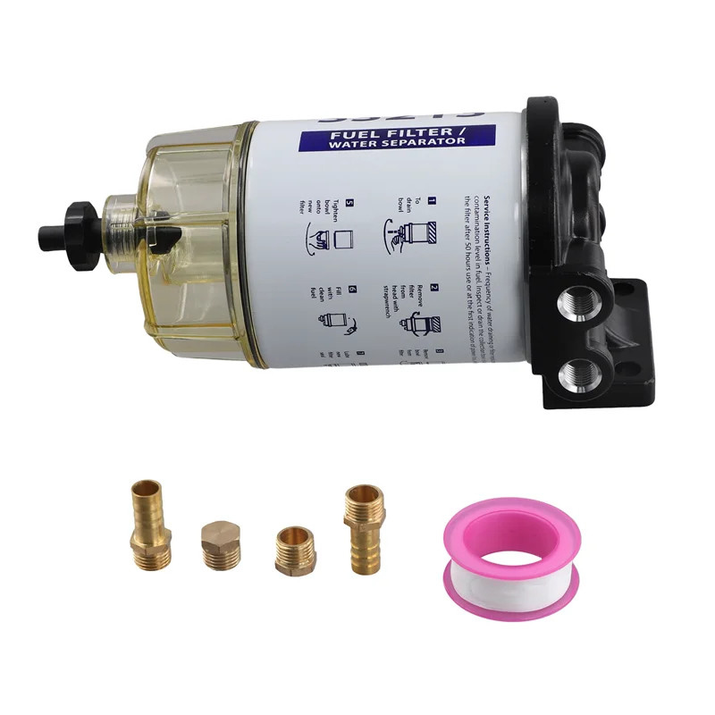 

A33K-R12T Фильтр сепаратора топлива/воды Дизельный двигатель XL-F-R12T-NEW для Racor 140R 120AT S3240 NPT ZG1/4-19