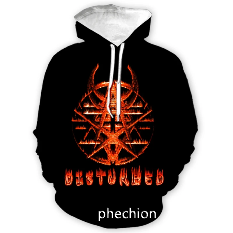 

phechion New Fashion Men/Women Disturbed Rock Band 3D Print Casual Sweatshirt Hoodies Streetwear Men Loose Sporting Hoodies H29