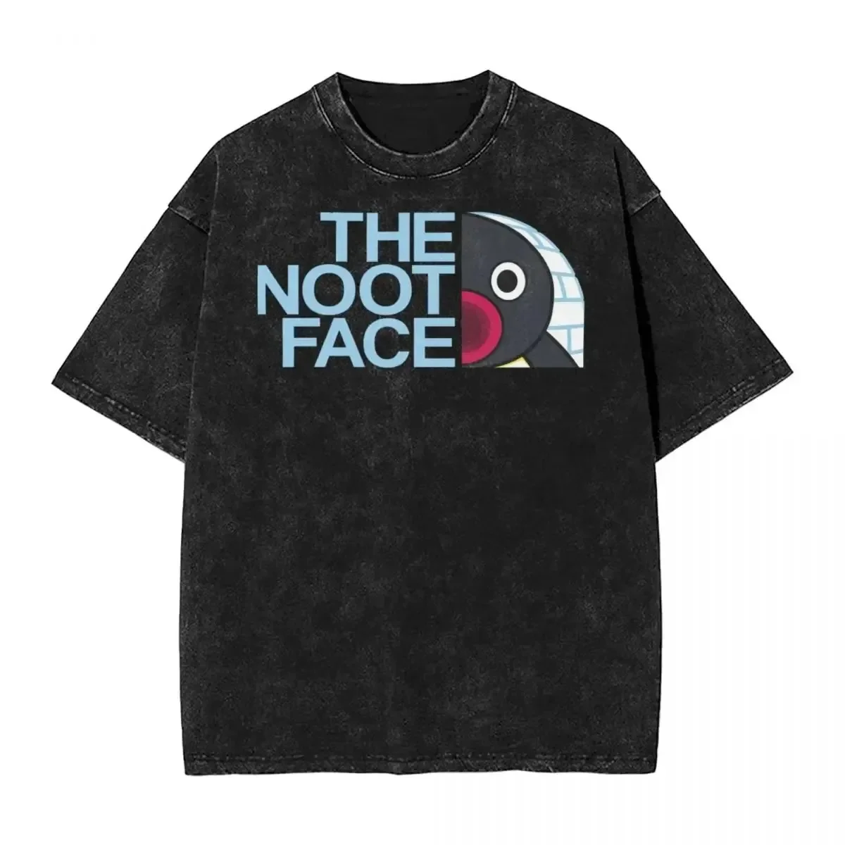 The Noot Face T Shirts Hip Hop Washed Short Sleeve Harajuku T-Shirts Fashion Men Women Tops Streetwear Printed Tees