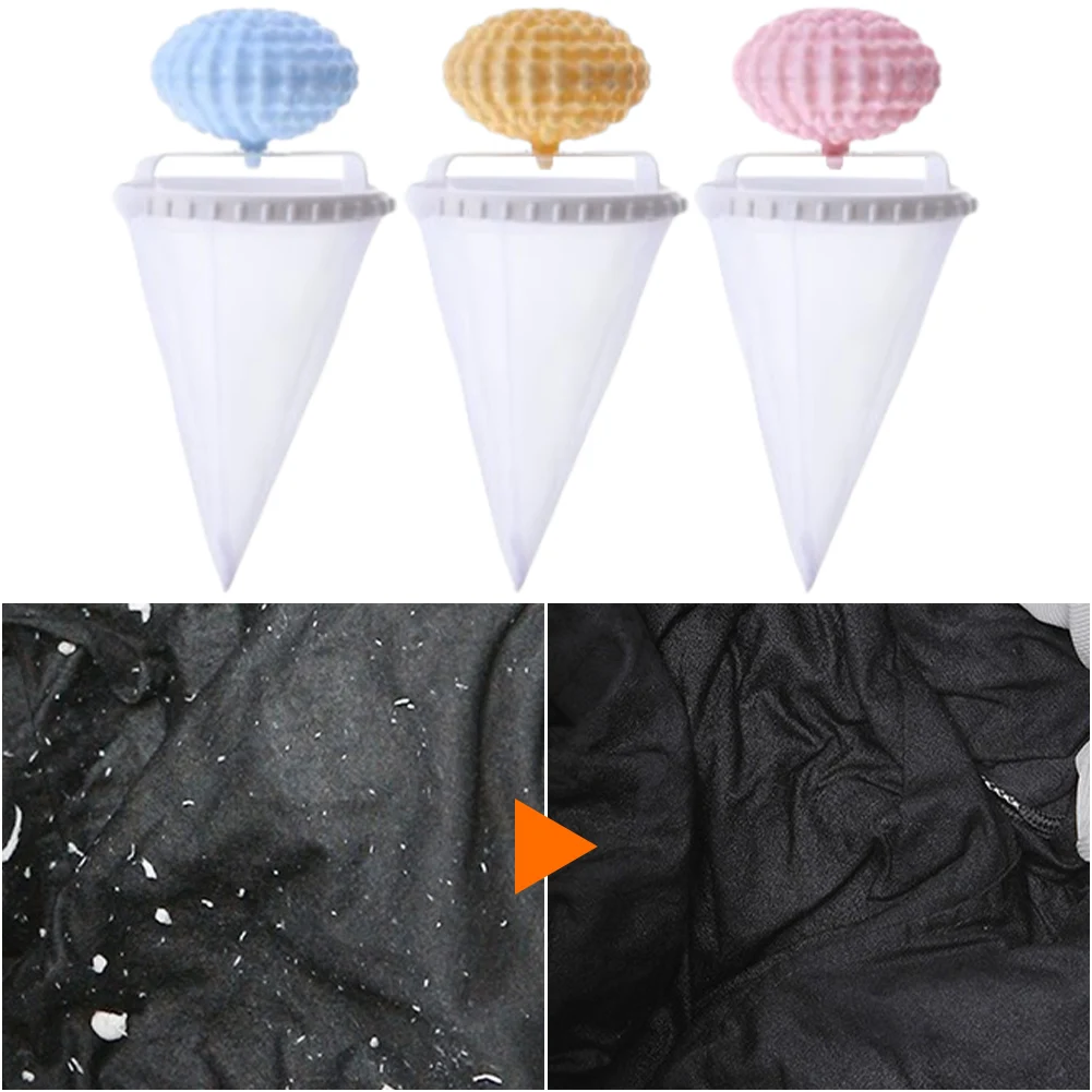 3Pcs Floating Hair Filtering Mesh Removal Hair Filter Cleaning Mesh Bag Pet Hair Remover for Laundry for Washing Machine