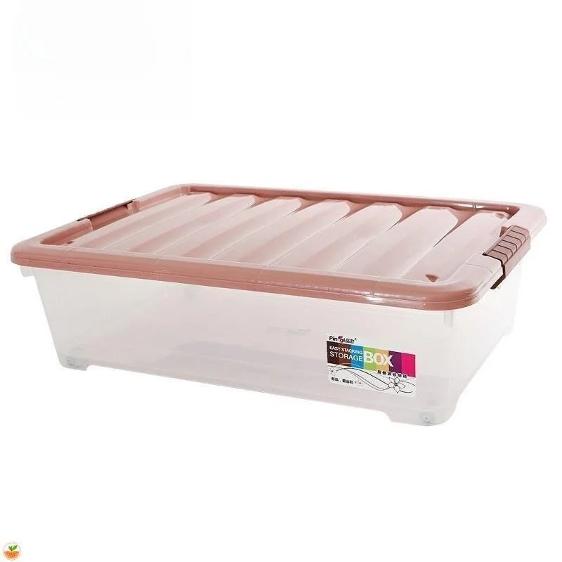 Thickened Plastic Storage Box Transparent Rectangular Waterproof Underbed Clothes Storage Container Large Size Bed Base Organ...