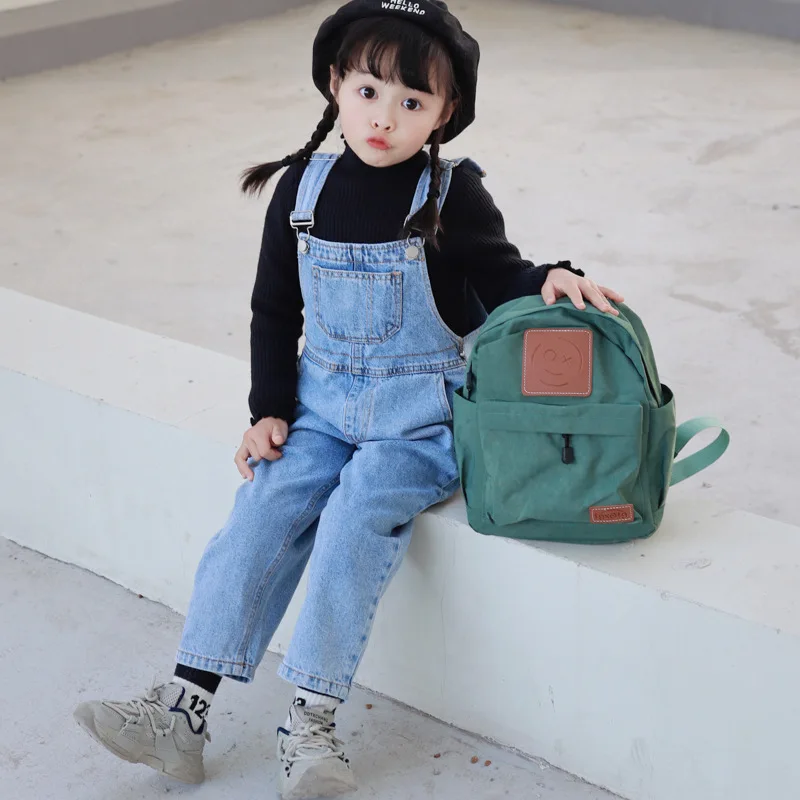 Children Backpack Canvas Bags Solid Mother Kids Bags for Girl Toddler Backpacks Travel Bag School Bags Mother Backpacks Mochila