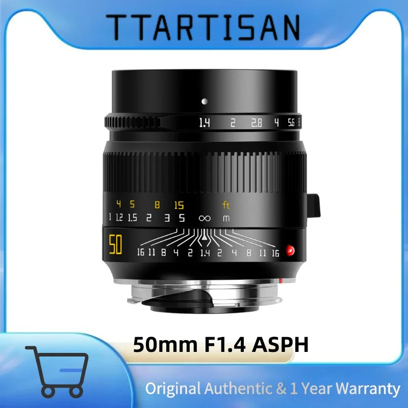 

TTArtisan 50mm F1.4 ASPH Full Fame Manual Focus Large Aperture Mirrorless Camera Lens for Sony E Nikon Z Canon RF Leica L Mount