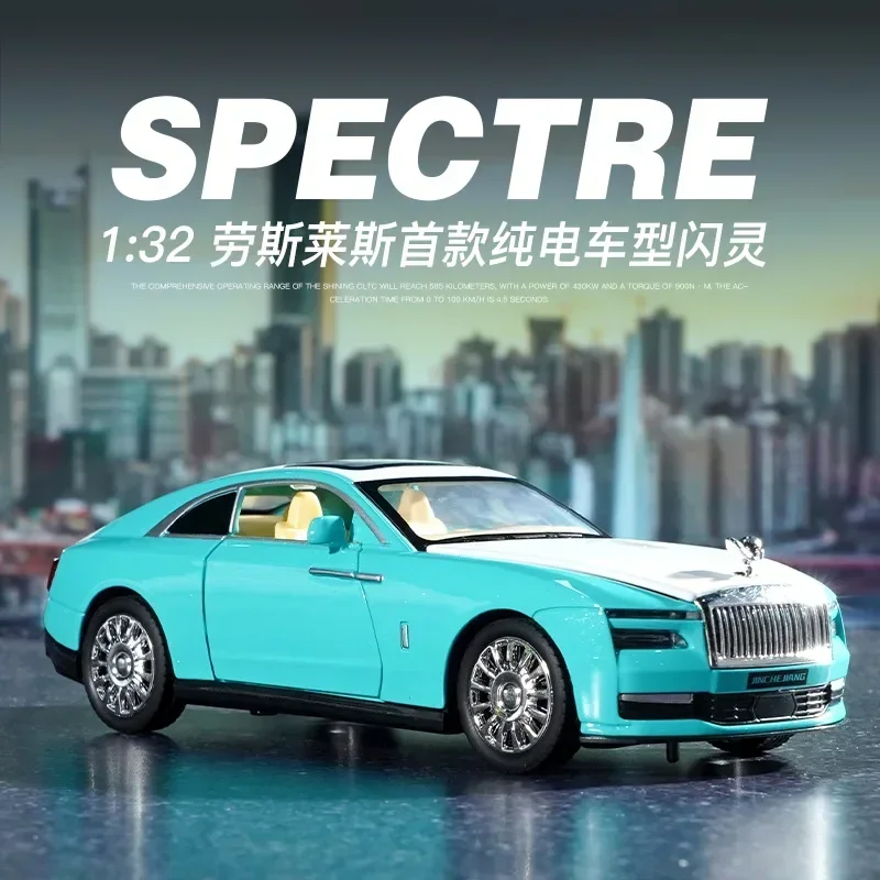 1:32 Rolls Royce SPECTRE simulación Diecast Metal aleación modelo coche sonido luz tirar hacia atrás colección niños juguetes regalos