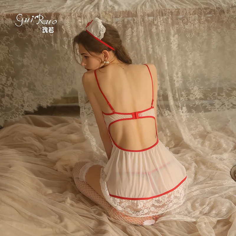 Сексуальное весенне-Летнее белье, сексуальный кружевной прозрачный соблазнительный костюм медсестры для косплея, профессиональная одежда, костюм униформы