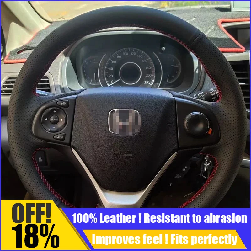 

Leather Car Steering Wheel Cover Fit For Honda CR-V CRV 2012- 2016 Sewing Custom Diy Auto Interior Car Accessories